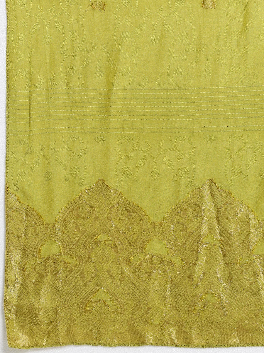 Green Paisley Printed Kurta Set with Matching Dupatta