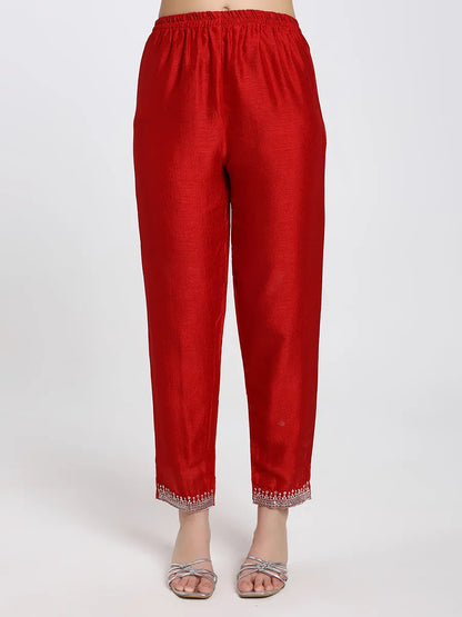 Graceful Dark Pink Embroidered Kurta Set with Dupatta – A Timeless Festive Look