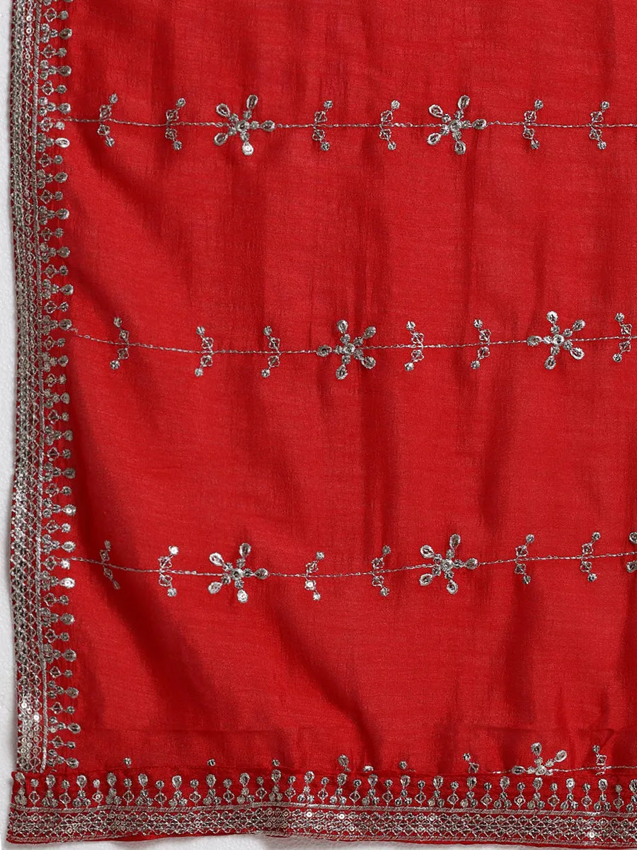 Graceful Dark Pink Embroidered Kurta Set with Dupatta – A Timeless Festive Look